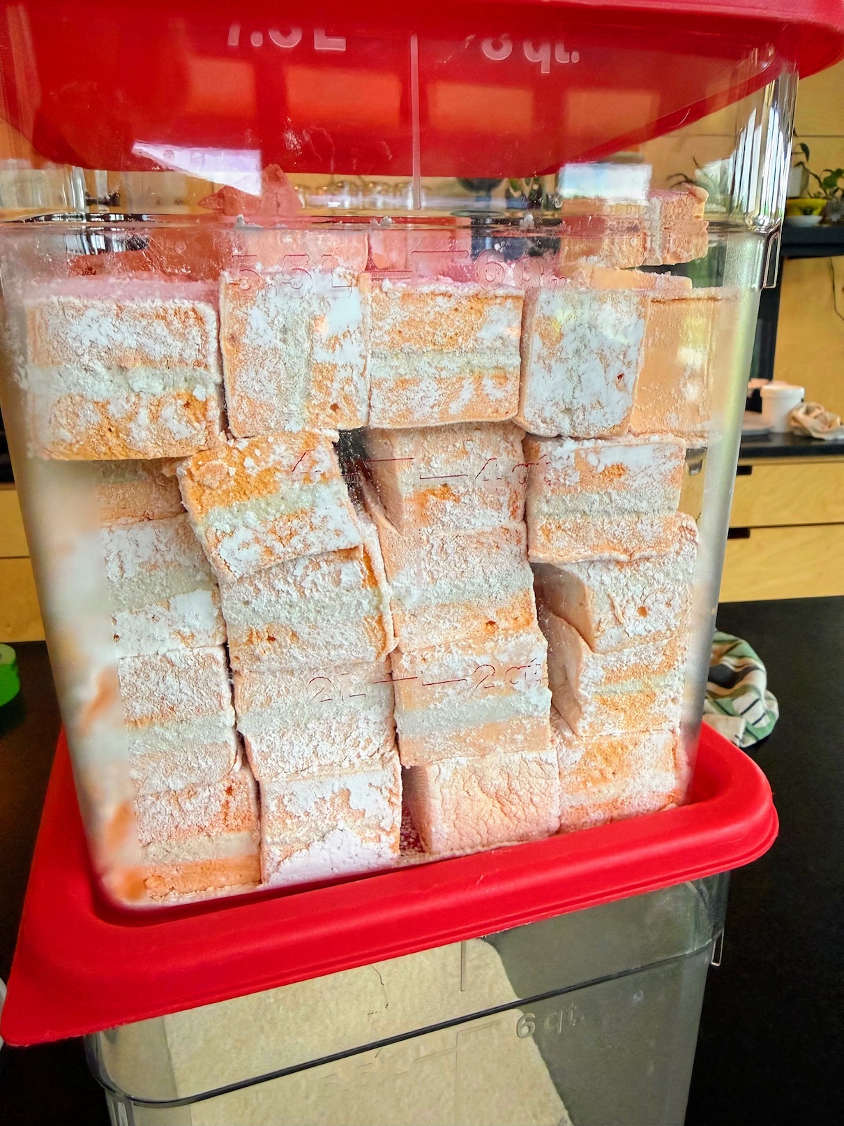 Marshmallows dusted and ready